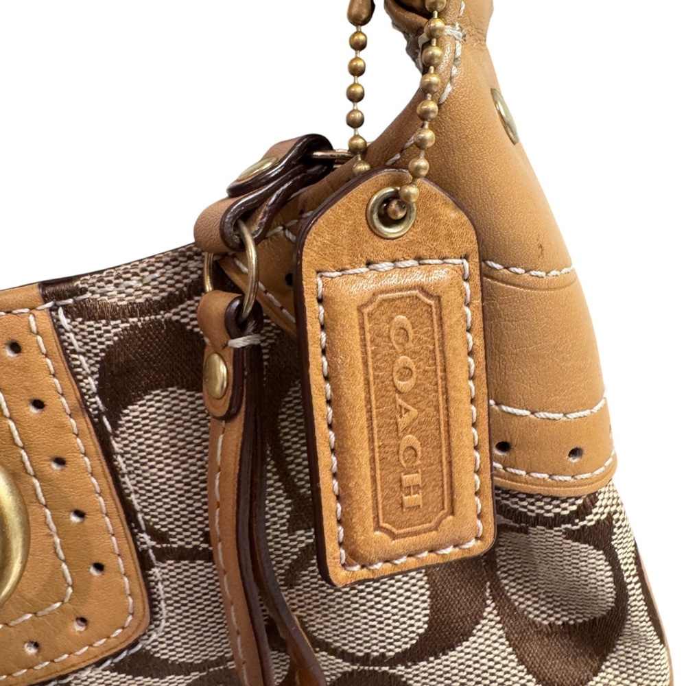 VTG Coach Signature C Hamptons Mini Hobo Shoulder Bag Wallet Y2K Tan Gold 10534 - Picture 6 of 16